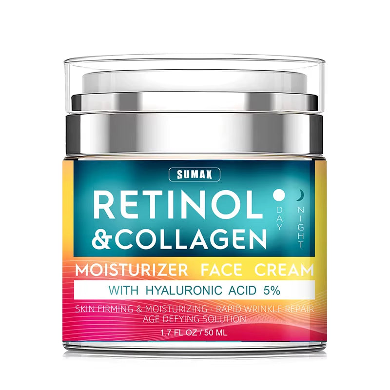 Retinol Anti-Aging Face Cream: Moisturizing Wrinkle Remover with Collagen and Hyaluronic Acid