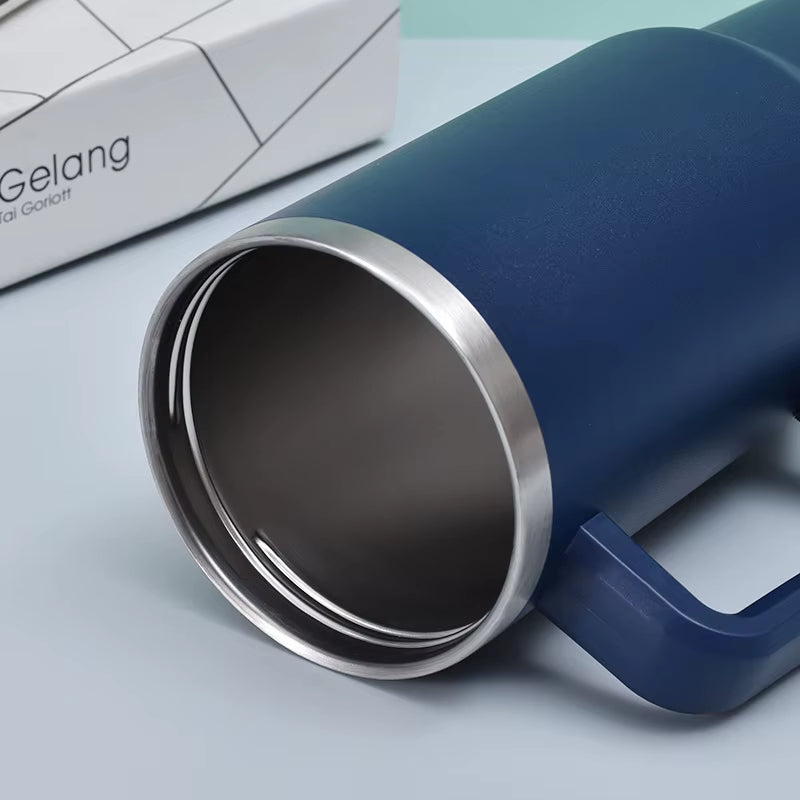 Stainless Steel Vacuum Tumbler 40oz – Travel Coffee Mug with Handle, Insulated Water Bottle & Outdoor Cup