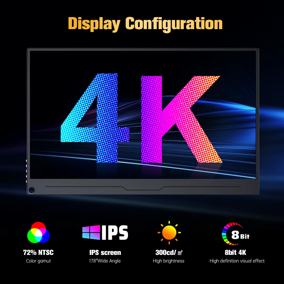 15.6-Inch 4K Ultra Clear HD Gaming Monitor: Portable Display for Xbox, iPhone, Android, Switch, and Laptop