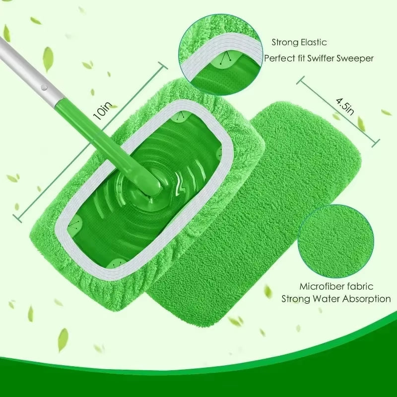 Reusable Microfiber Mop Pads: Wet & Dry Cleaning Cloths for Sweeper