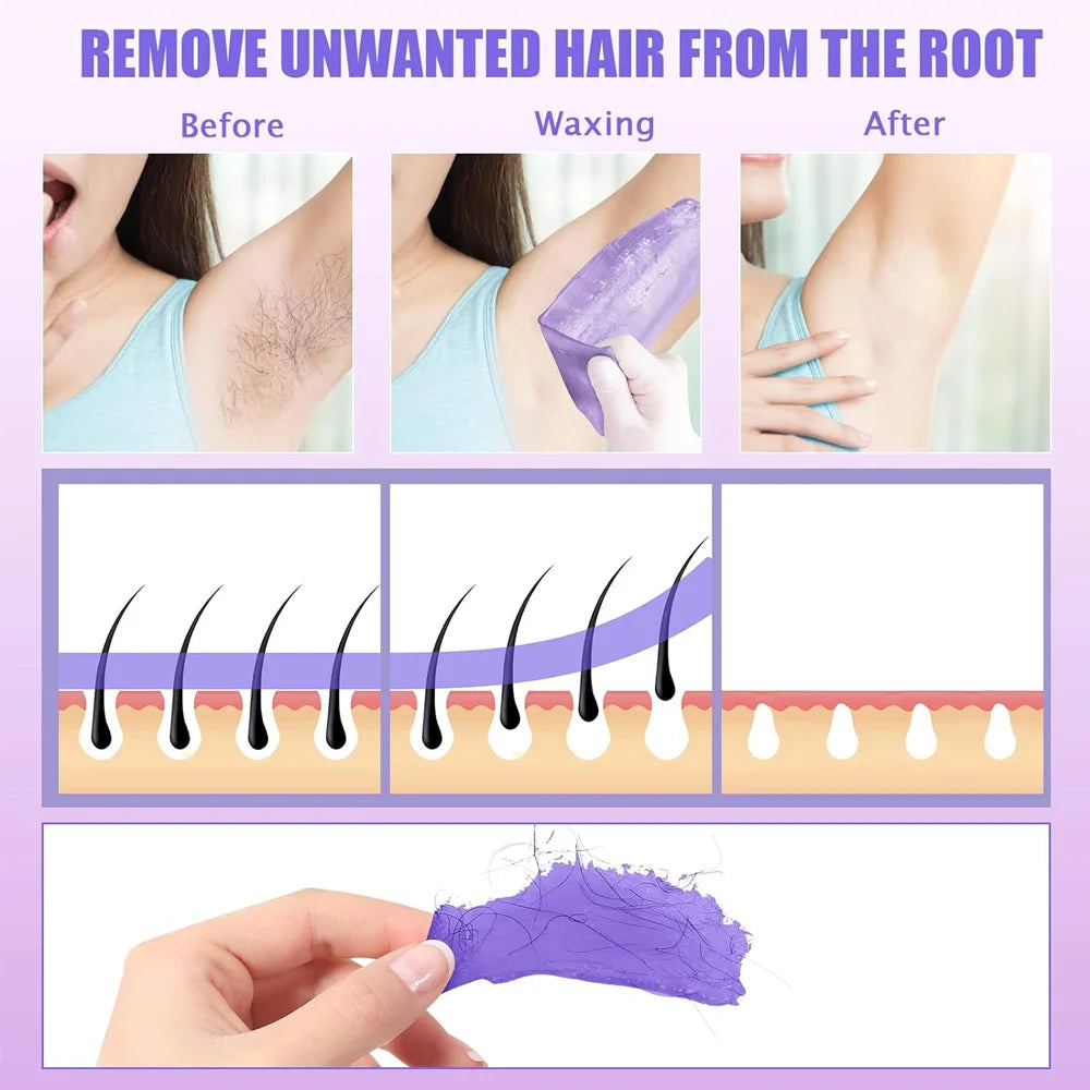 Black Wax Melting Machine and 200g Wax Beans Set: Hair Removal and Wax Therapy