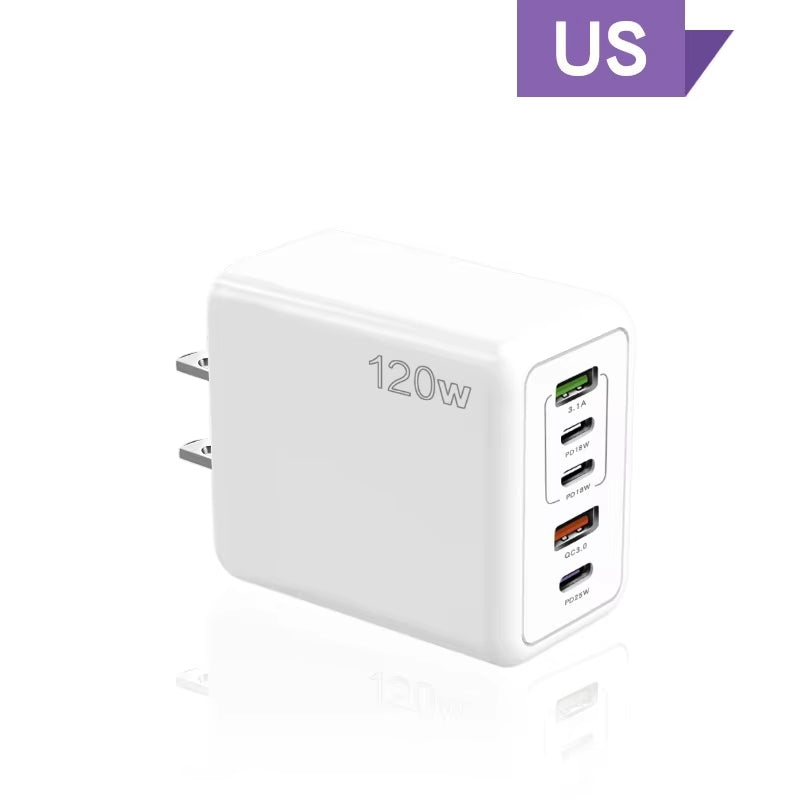 Charging Wall Charger: 5-in-1 2 USB and 3 Type-C Ports for Multiple Devices