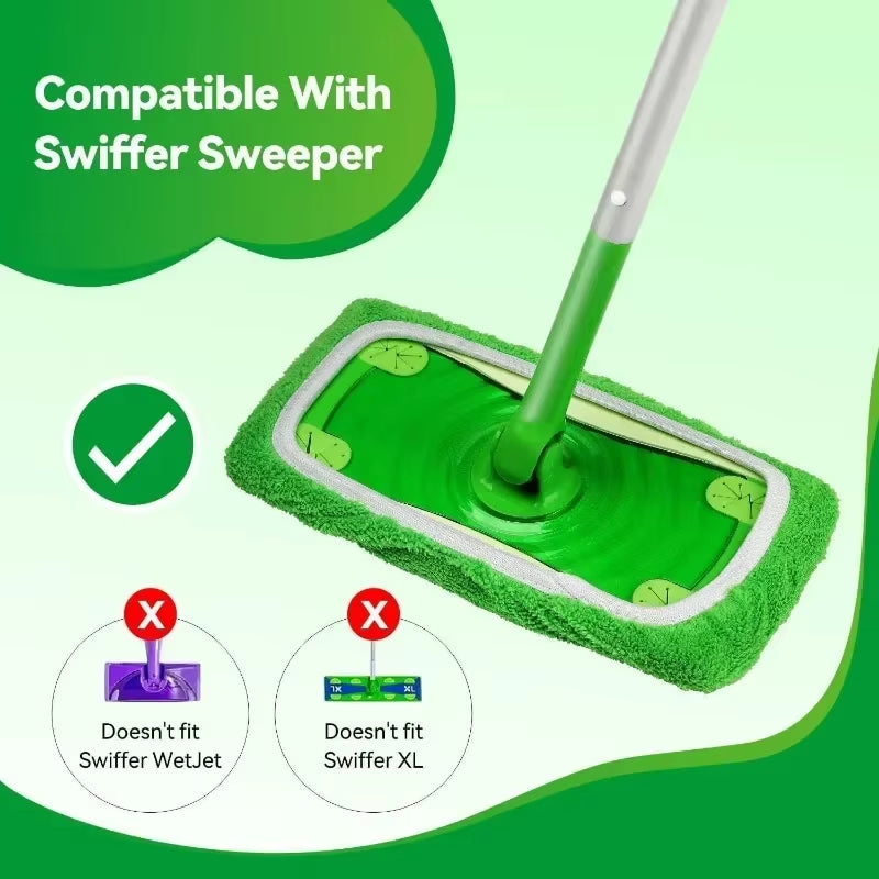 Reusable Microfiber Mop Pads: Wet & Dry Cleaning Cloths for Sweeper