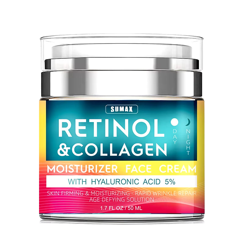 Retinol Anti-Aging Face Cream: Moisturizing Wrinkle Remover with Collagen and Hyaluronic Acid