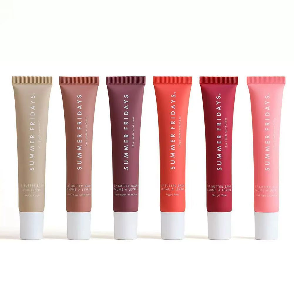 Summer Fridays Vanilla Beige Lip Balm Mini Lip Gloss Set: Moisturizing, Transparent Lip Makeup