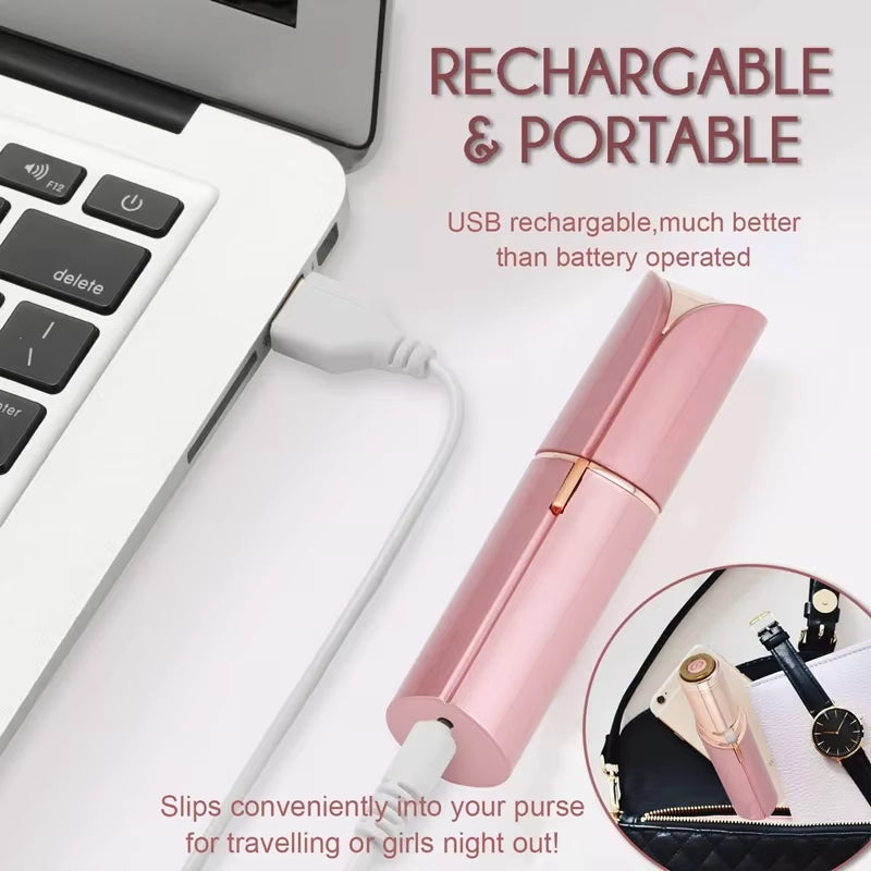 New Epilator Face Hair Removal Lipstick Shaver: USB Electric Eyebrow Trimmer and Mini Shaver for Women