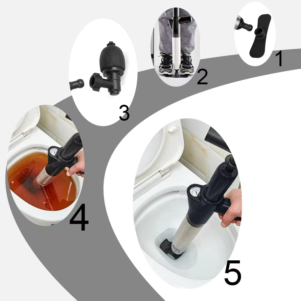 High Pressure Drain Plunger: Powerful Clog Remover and Sewer Pipe Unblocker