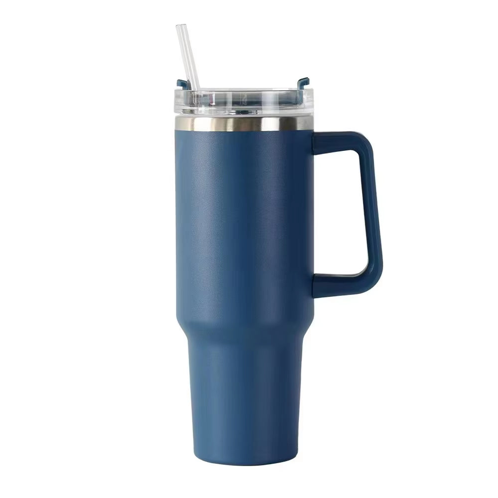 Stainless Steel Vacuum Tumbler 40oz – Travel Coffee Mug with Handle, Insulated Water Bottle & Outdoor Cup