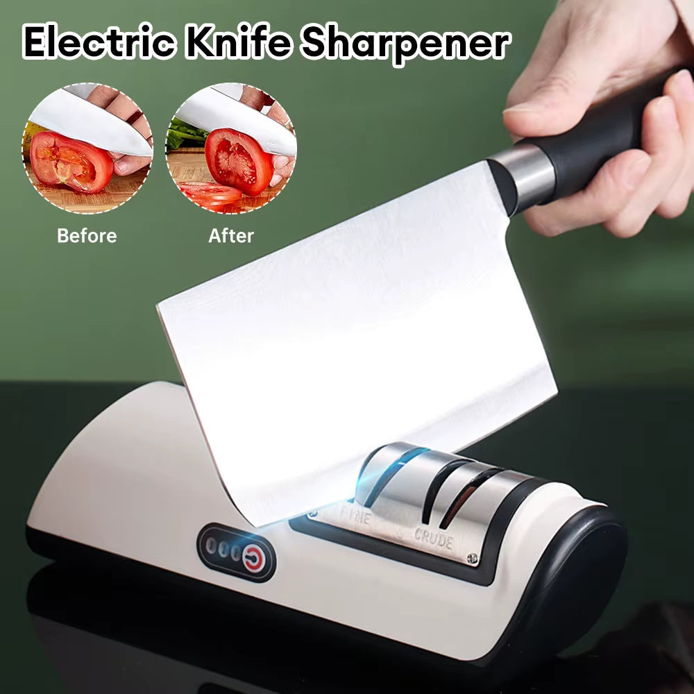 Rechargeable Electric Knife Sharpener: Automatic, Adjustable, and Quick Sharpening for Knives and Scissors