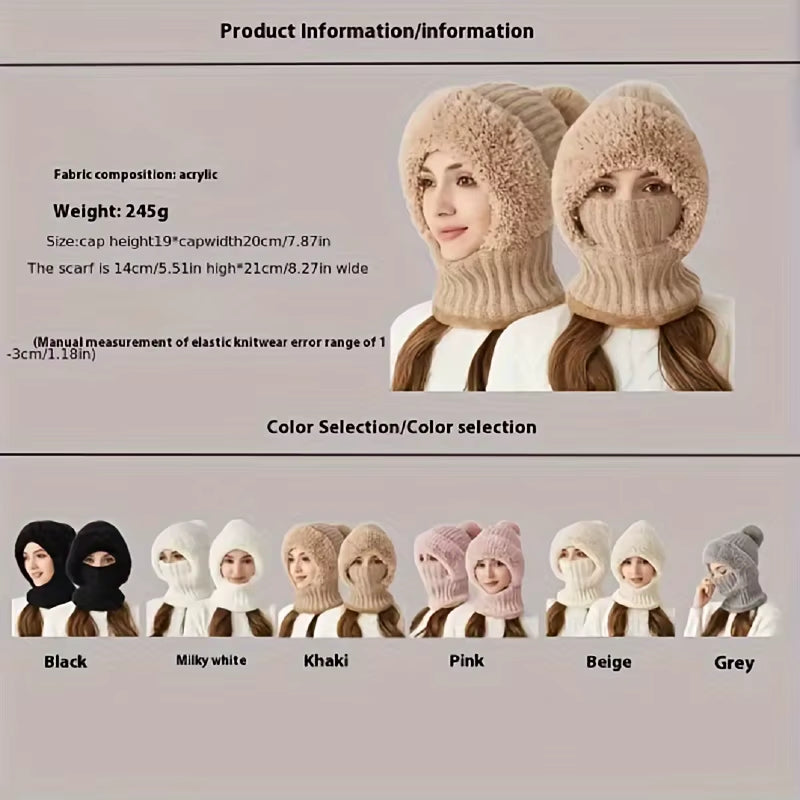 RIGWARL Winter Thermal Balaclava Hat – Warm Knit Face Mask & Neck Warmer