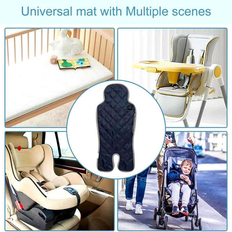 Winter Warm Auto Car Seat Cover Mat for Baby Kids Children Heating Pad USB