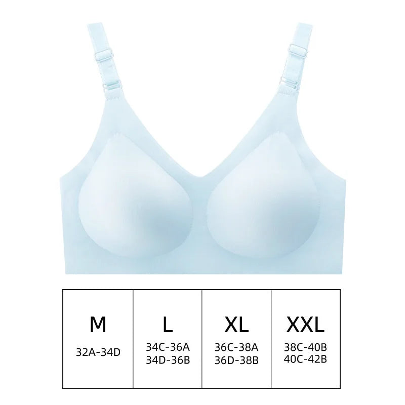 Women Seamless Bras Thin Style Comfortable Lingerie Deep V Gather