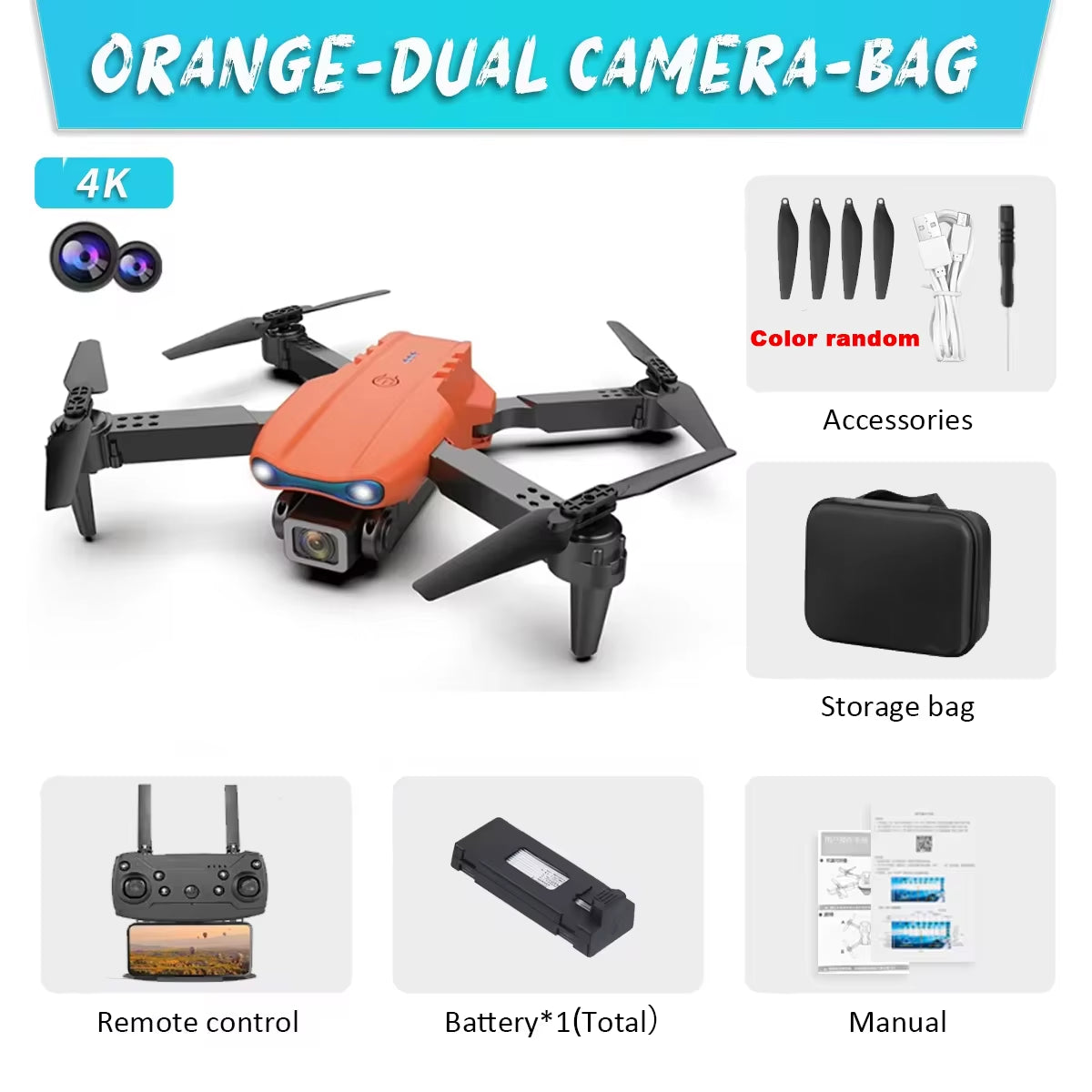 E99 Pro 4K HD Drone – Dual Camera WiFi FPV Quadcopter with Obstacle Avoidance & Aerial Photography