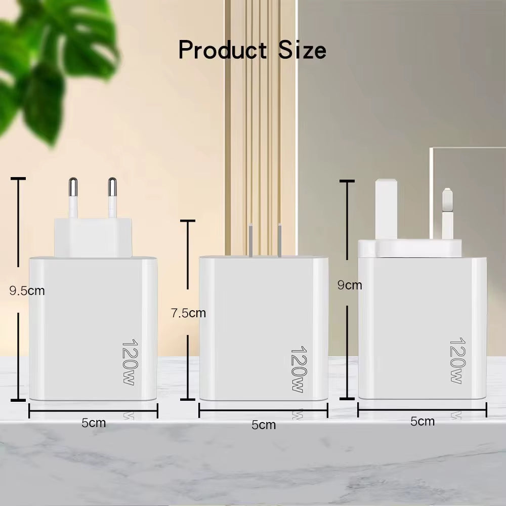 Charging Wall Charger: 5-in-1 2 USB and 3 Type-C Ports for Multiple Devices