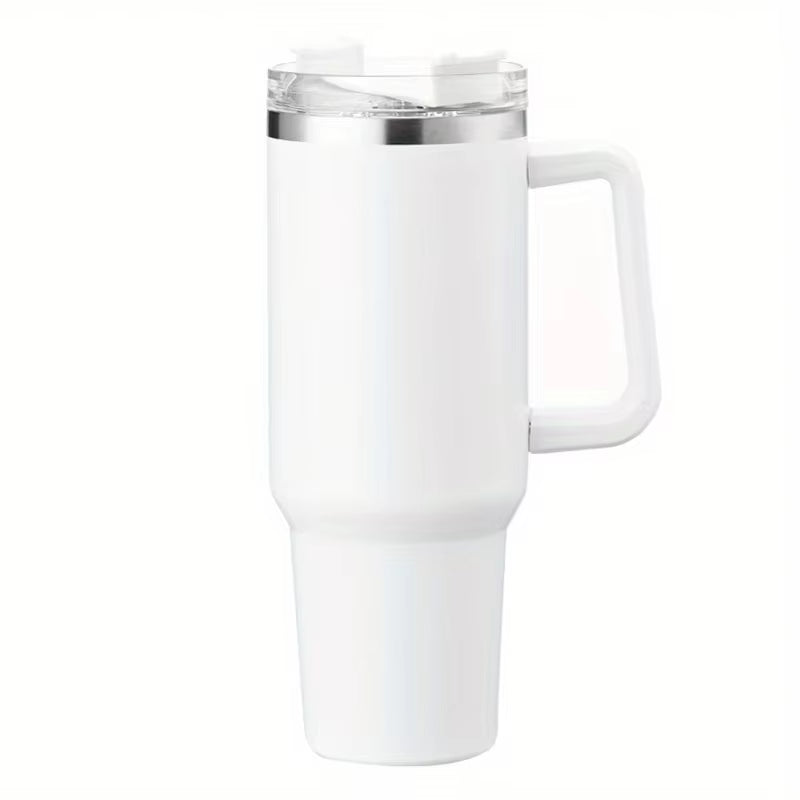 Stainless Steel Vacuum Tumbler 40oz – Travel Coffee Mug with Handle, Insulated Water Bottle & Outdoor Cup