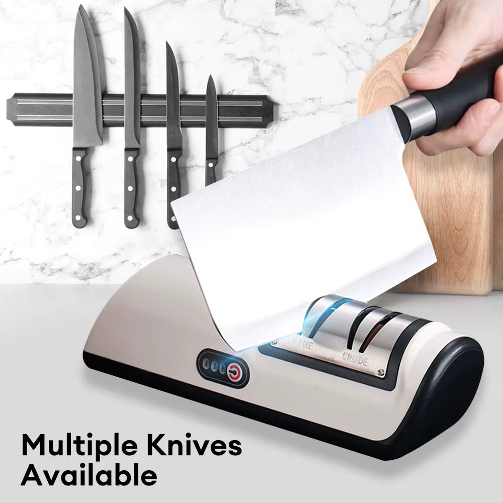 Rechargeable Electric Knife Sharpener: Automatic, Adjustable, and Quick Sharpening for Knives and Scissors