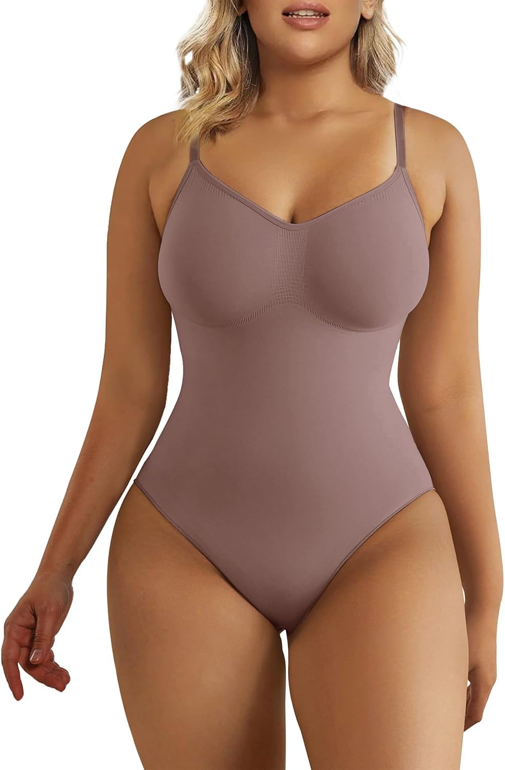 SHAPERX Women’s Seamless Shapewear Bodysuit – Tummy Control Waist-Snatching Body Shaper for a Smooth Sculpted Silhouette