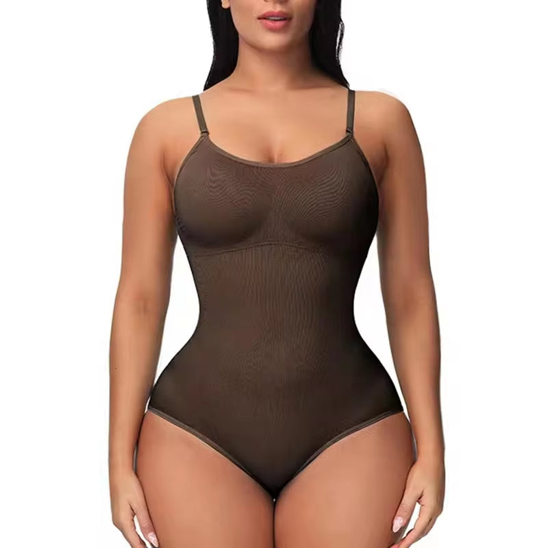 Spaghetti Strap Body Suits Open Crotch Shapewear Slimming Body