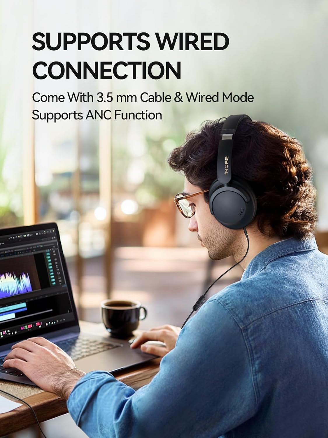 1MORE SonoFlow Pro Noise Cancelling Headphones – Over-Ear Bluetooth 5.4 Wireless Headphones with LDAC Hi-Res Audio, QuietMax ANC, 100H Battery, Comfortable Fit & Clear Calls