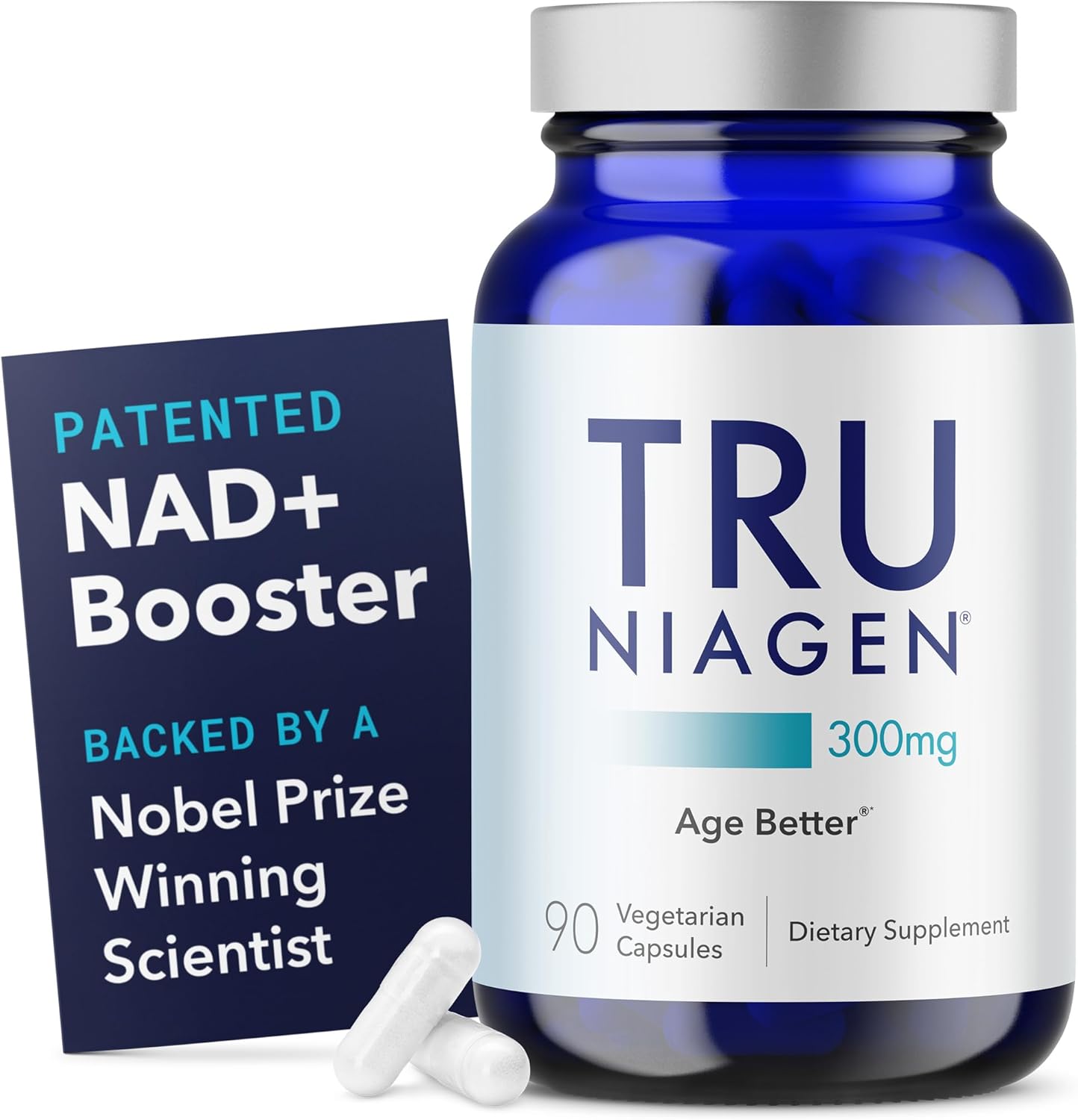 TRU NIAGEN NAD+ Booster Supplement 300mg – Supports Brain Health, Cellular Energy & Anti-Aging | Patented Niagen Formula | 30-Day Supply, 1 Capsule Daily
