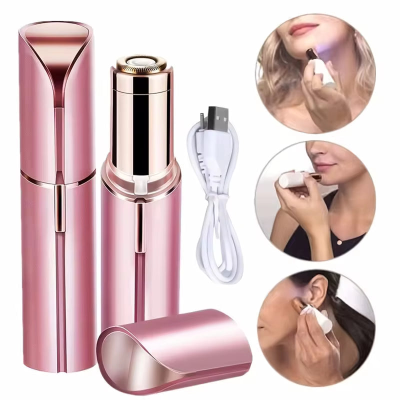 New Epilator Face Hair Removal Lipstick Shaver: USB Electric Eyebrow Trimmer and Mini Shaver for Women