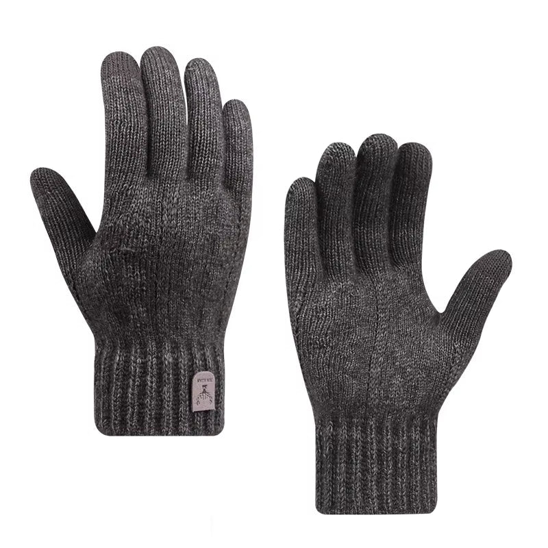 Men Winter Touchscreen Gloves: Warm Wool Knitted Fleece for Cold Weather