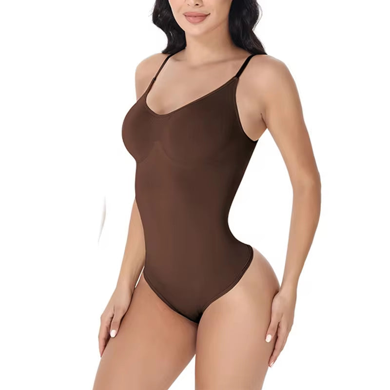 Spaghetti Strap Body Suits Open Crotch Shapewear Slimming Body