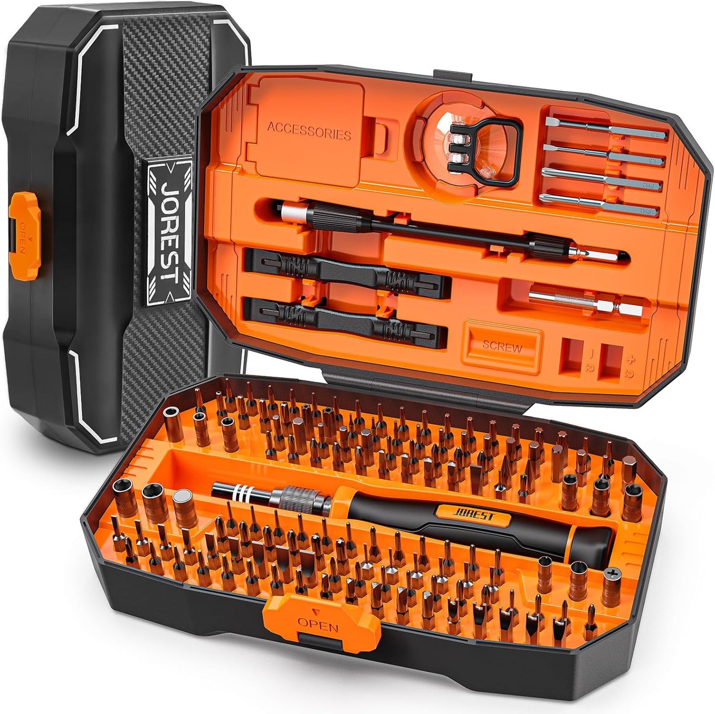 JOREST 59-Piece Precision Screwdriver Set – Mini Repair Tool Kit with Torx T5 T6 T8 for MacBook, iPhone, Laptop, PC, PS4/PS5, Xbox, Switch, Eyeglasses, Watch & Electronics