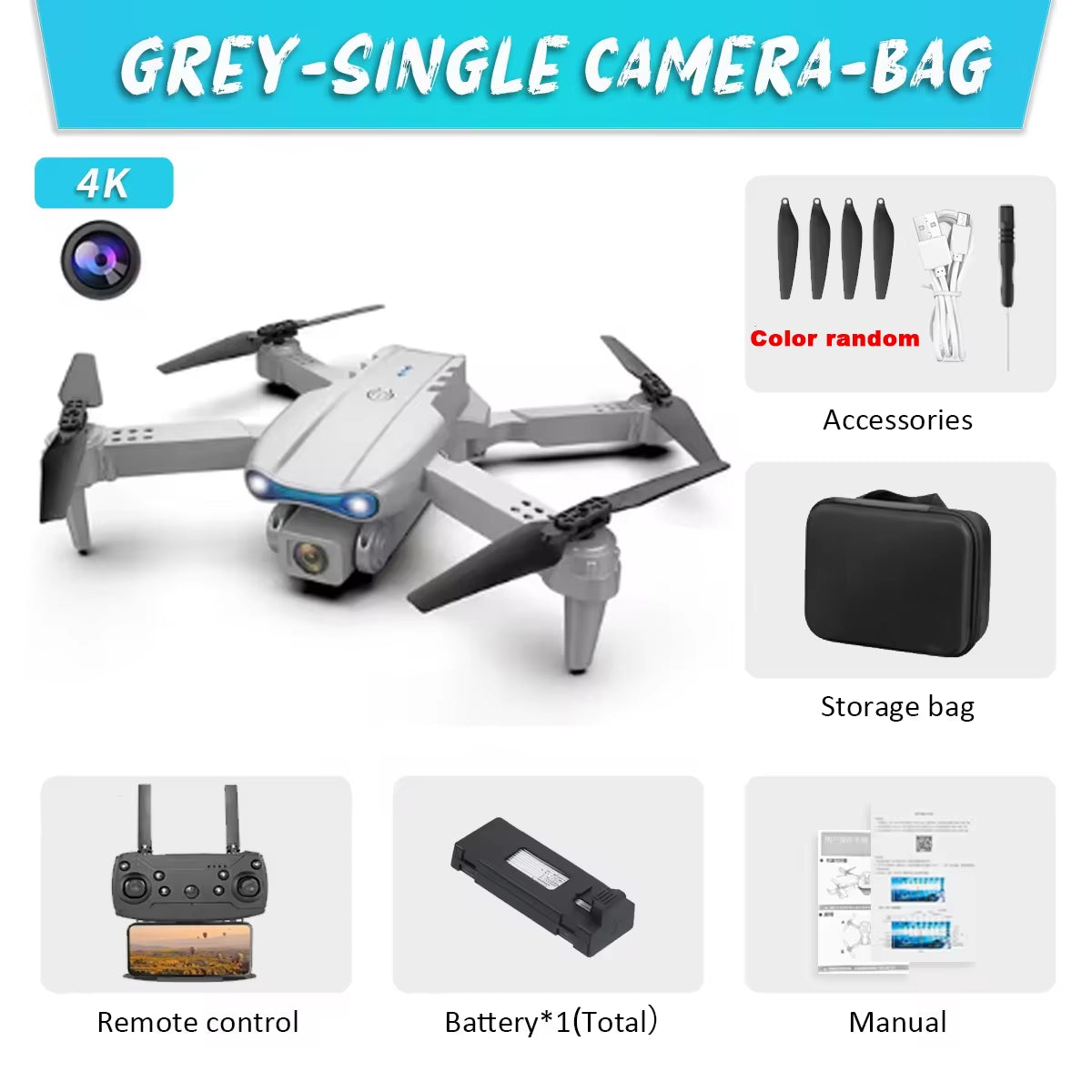 E99 Pro 4K HD Drone – Dual Camera WiFi FPV Quadcopter with Obstacle Avoidance & Aerial Photography