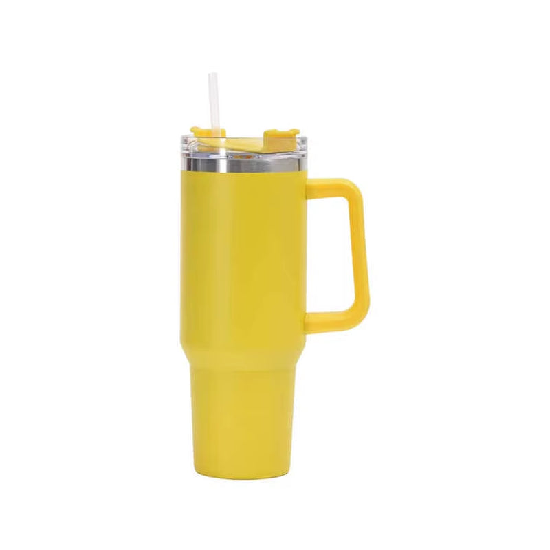 Stainless Steel Vacuum Tumbler 40oz – Travel Coffee Mug with Handle, Insulated Water Bottle & Outdoor Cup