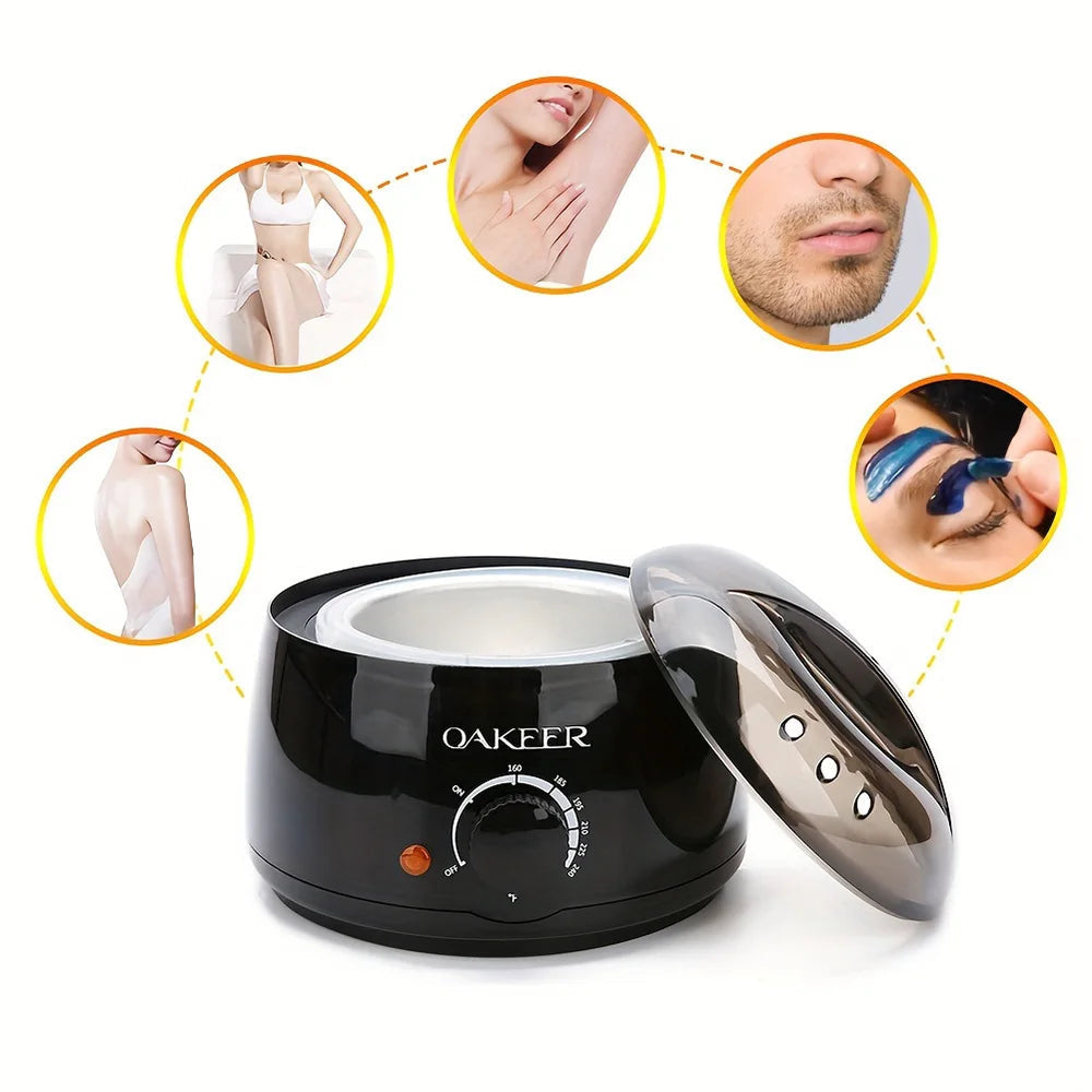 Black Wax Melting Machine and 200g Wax Beans Set: Hair Removal and Wax Therapy