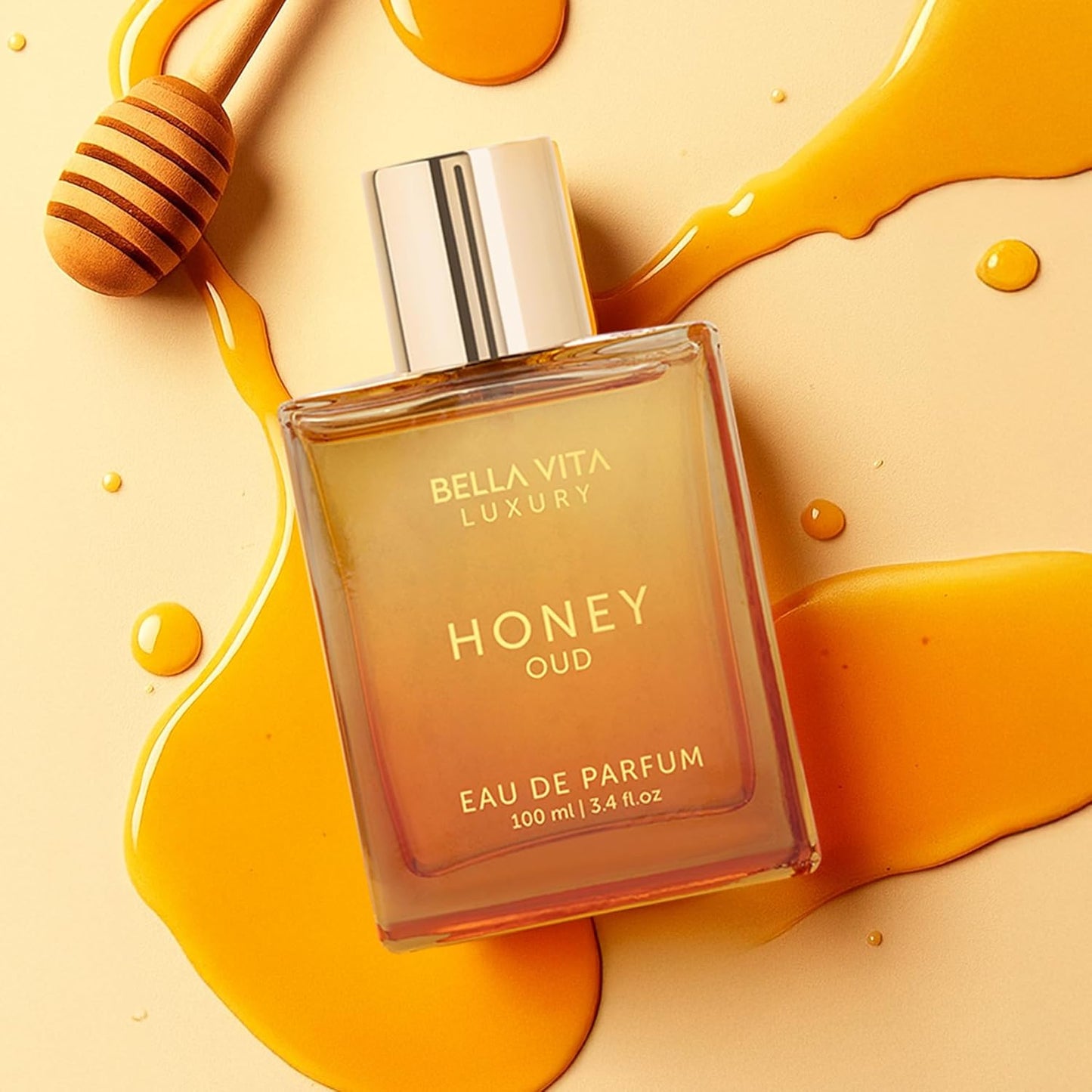 Bellavita Luxury Honey Oud Eau De Parfum β Unisex 3.4 Fl Oz, Long-Lasting Floral, Spicy & Vanilla Fragrance, Clean & Vegan, Cruelty-Free