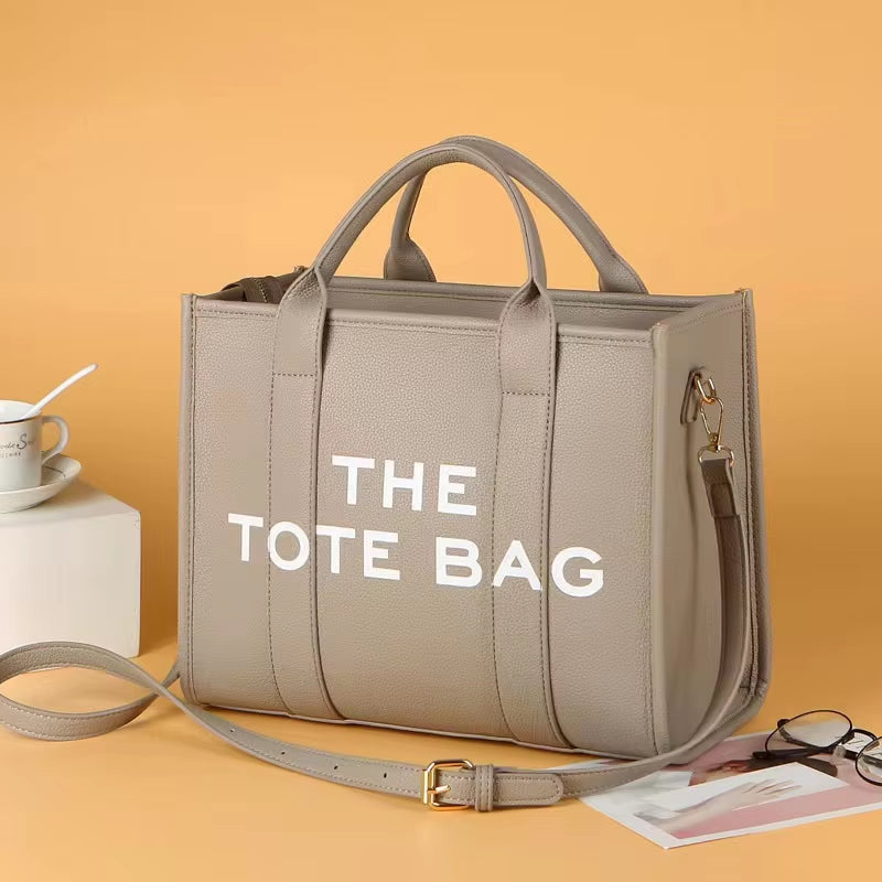 Women's Casual Tote Bag: Fashion PU Leather Shoulder Bag, Large Capacity Travel Handbag
