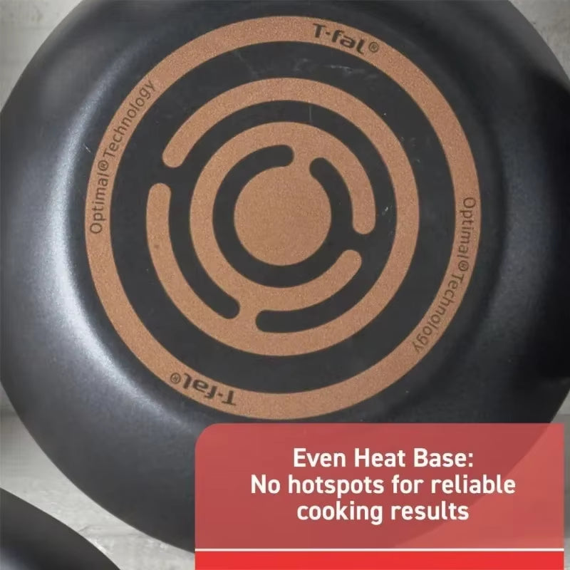T-Fal Signature Nonstick 12-Piece Cookware Set: Oven and Broiler Safe (Up to 350°F), Dishwasher Safe, Black