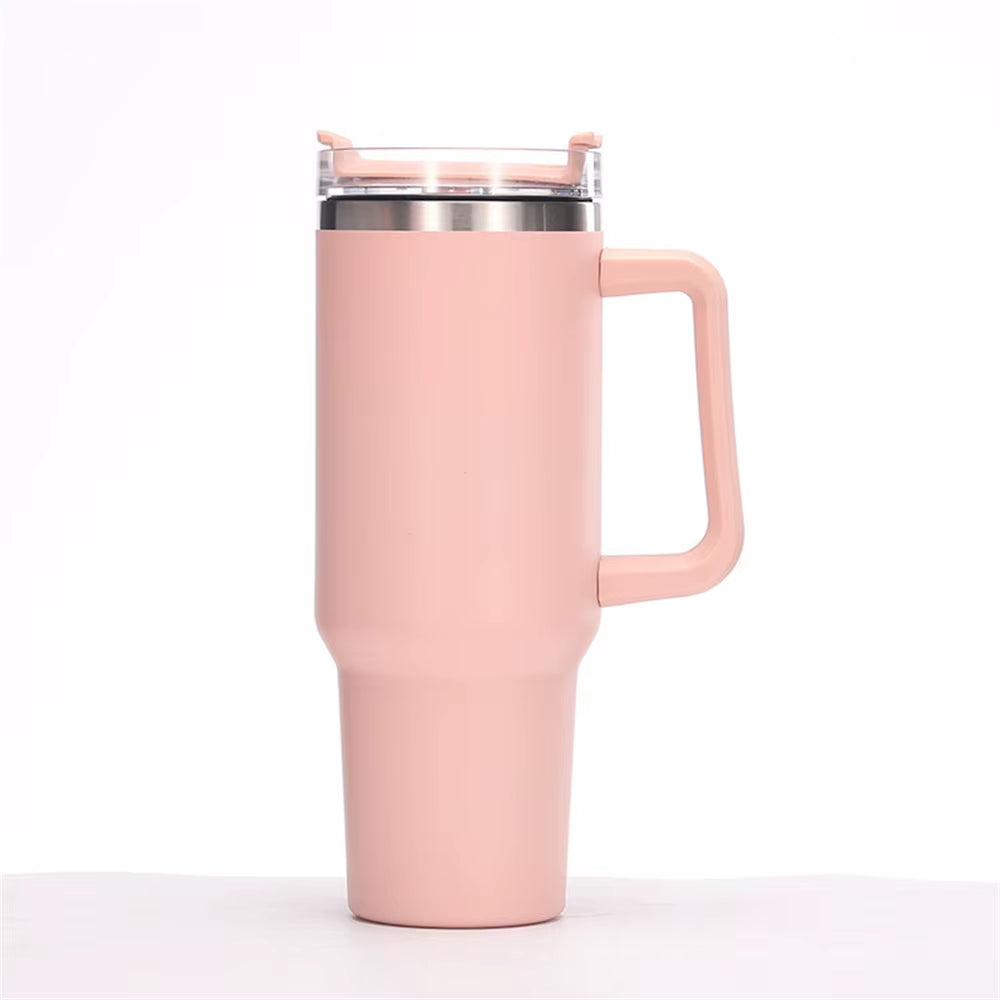 Stainless Steel Vacuum Tumbler 40oz – Travel Coffee Mug with Handle, Insulated Water Bottle & Outdoor Cup