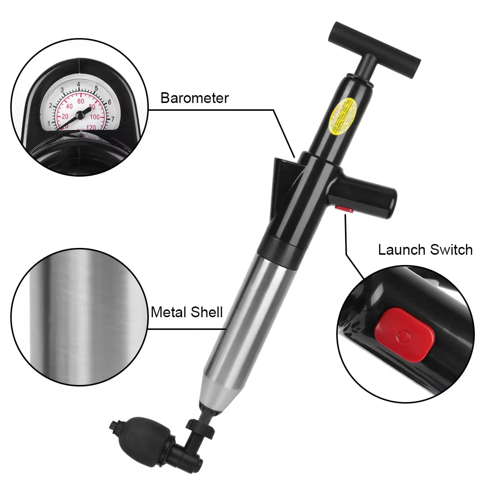High Pressure Drain Plunger: Powerful Clog Remover and Sewer Pipe Unblocker