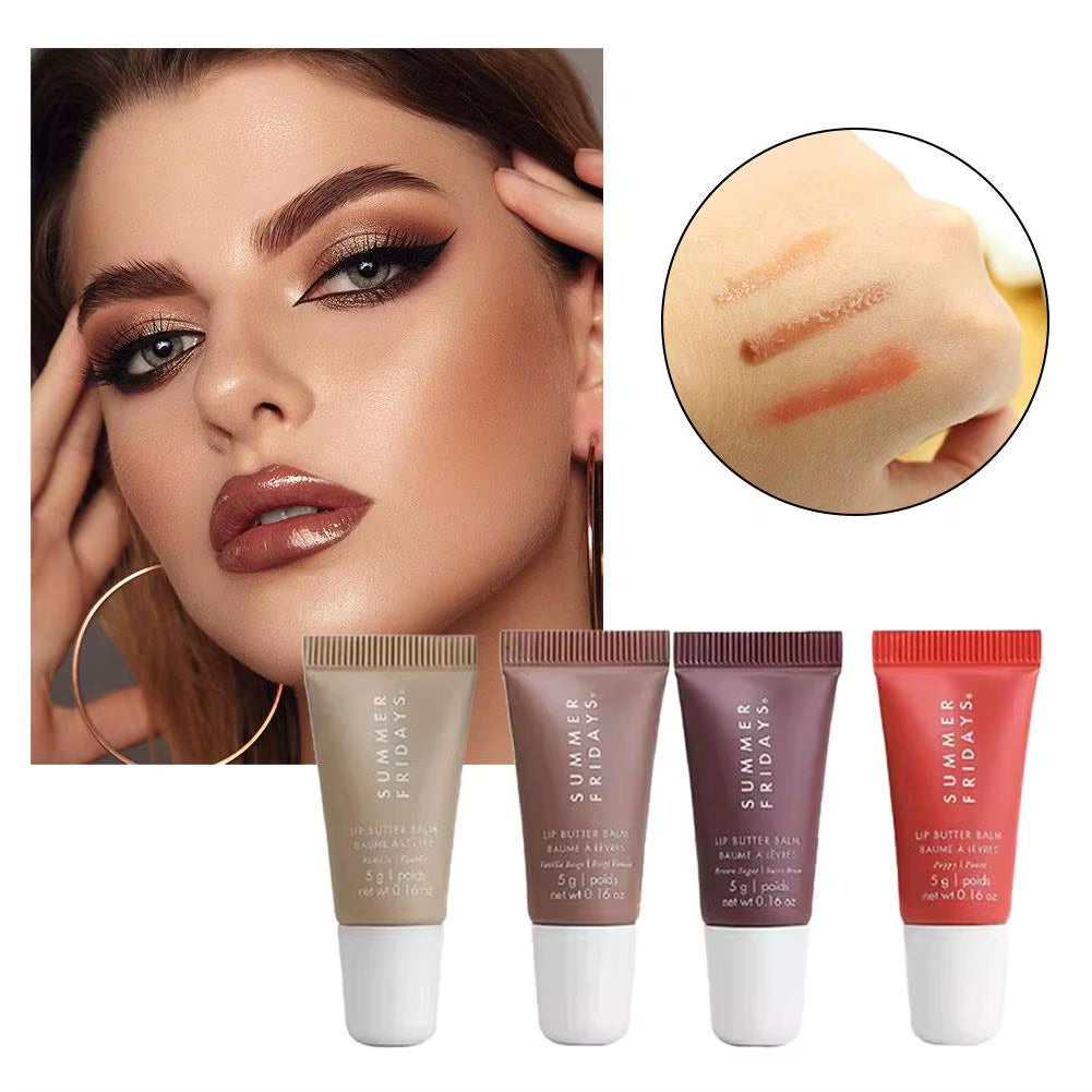 Summer Fridays Vanilla Beige Lip Balm Mini Lip Gloss Set: Moisturizing, Transparent Lip Makeup