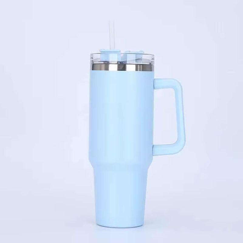 Stainless Steel Vacuum Tumbler 40oz – Travel Coffee Mug with Handle, Insulated Water Bottle & Outdoor Cup