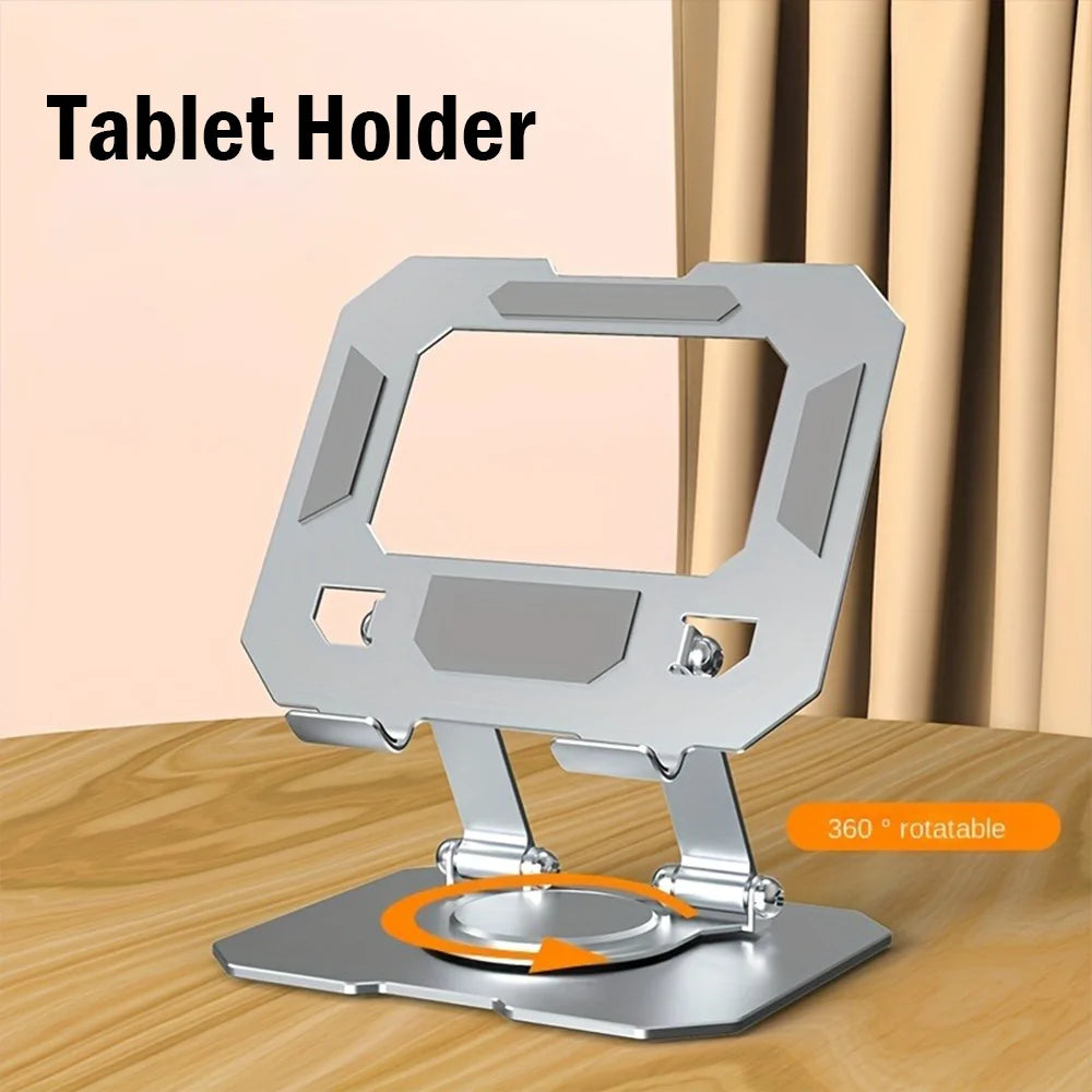 360° Rotatable Tablet Stand – Adjustable Foldable Desktop Holder for 4.7–12" iPad Pro/Air/Mini, Tablets & Laptops
