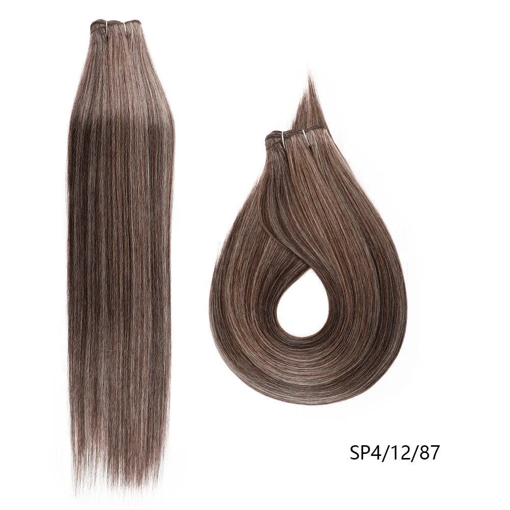 Bone Straight Hair Bundles – Synthetic Yaki Straight Extensions, Full-End Long Ponytail Weaving for Women