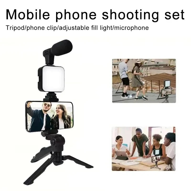Phone Vlogging Kit with Tripod, LED Light & Mic β Starter Pack for TikTok, YouTube, Live Streaming & Content Creation