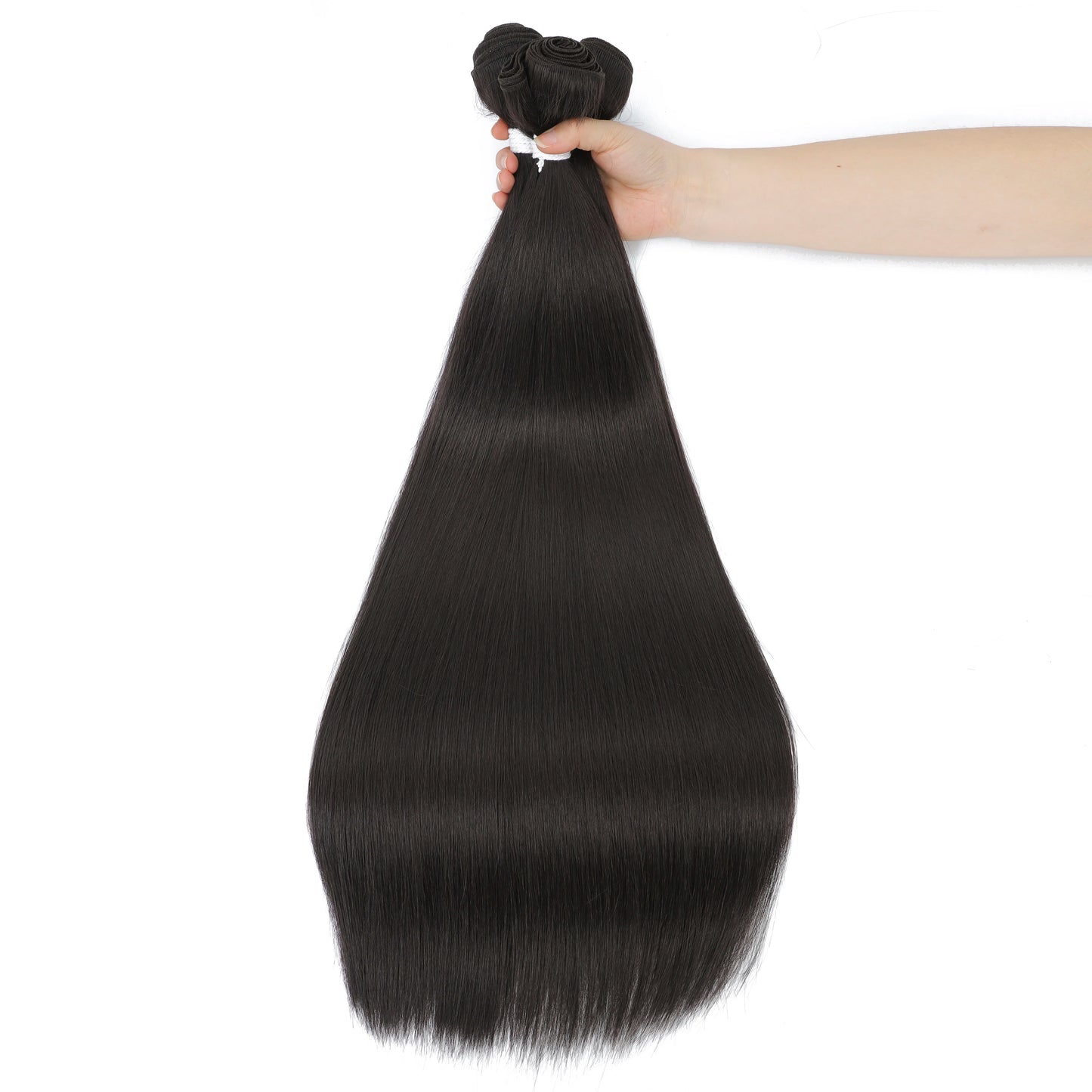 Bone Straight Hair Bundles – Synthetic Yaki Straight Extensions, Full-End Long Ponytail Weaving for Women