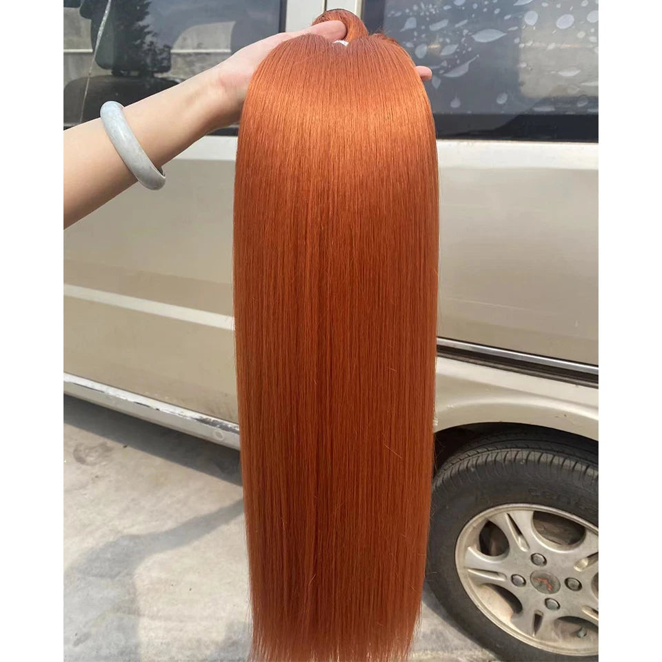 Bone Straight Hair Bundles – Synthetic Yaki Straight Extensions, Full-End Long Ponytail Weaving for Women