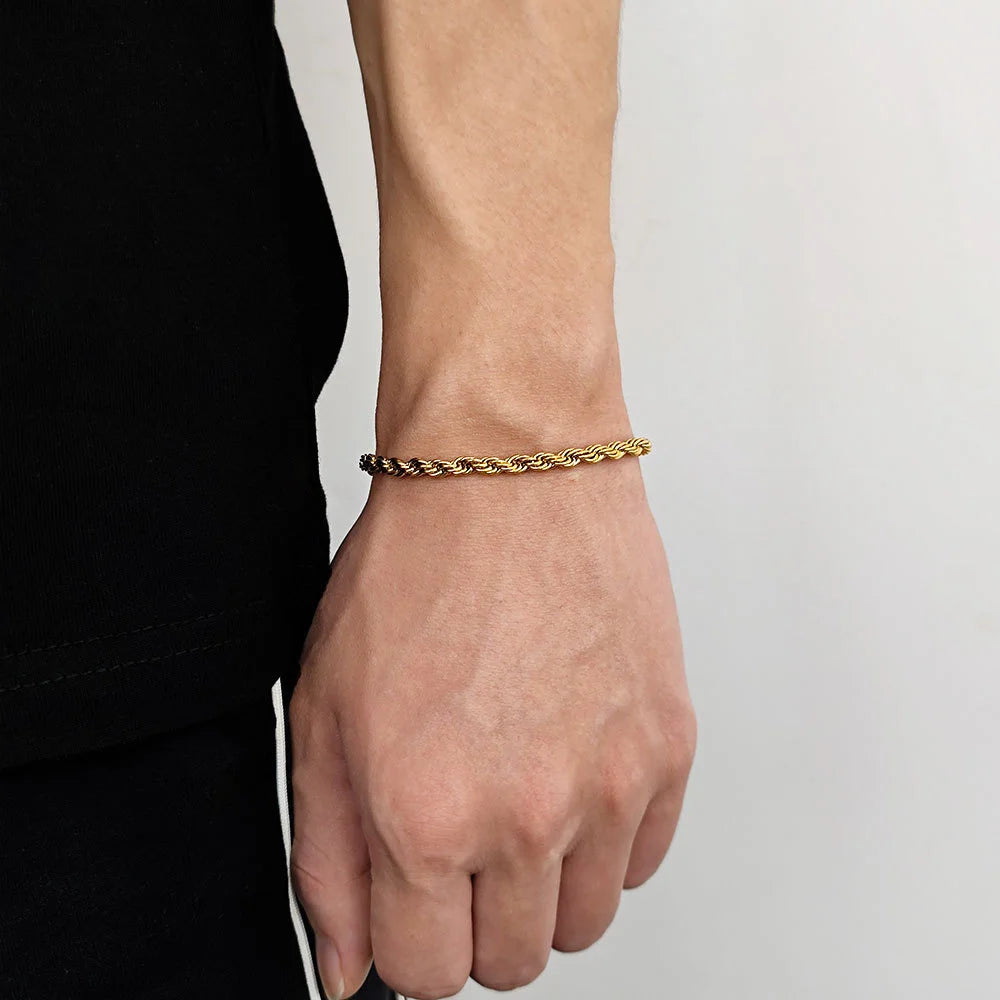 Twist Chain Bracelet β Retro Gold Fashion Jewelry for Men & Women