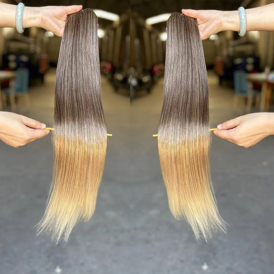 Bone Straight Hair Bundles – Synthetic Yaki Straight Extensions, Full-End Long Ponytail Weaving for Women