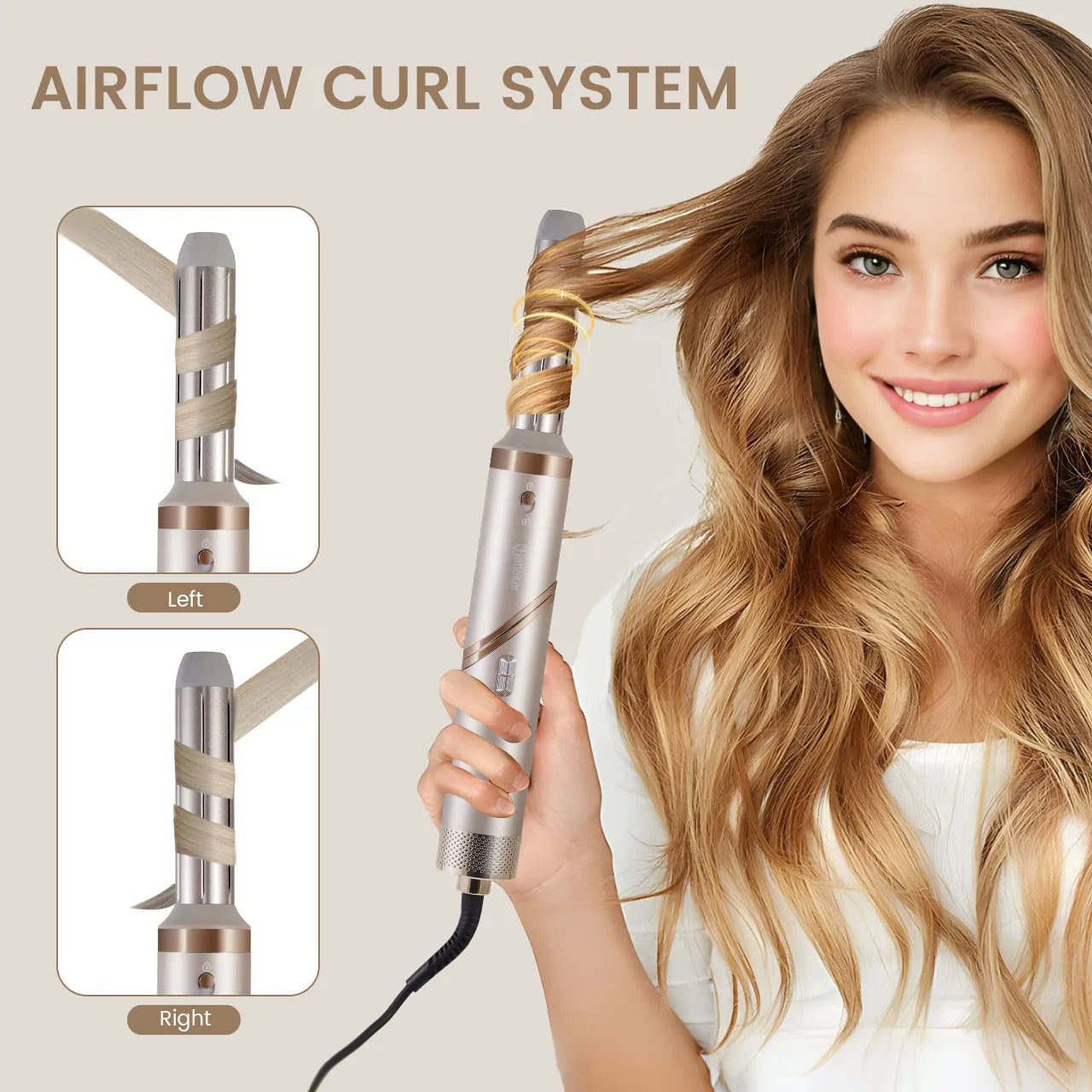 Hatteker 5-in-1 Hair Dryer & Styler β High-Speed 38,000 RPM Multi Hot Air Brush with Auto-Wrap Curlers