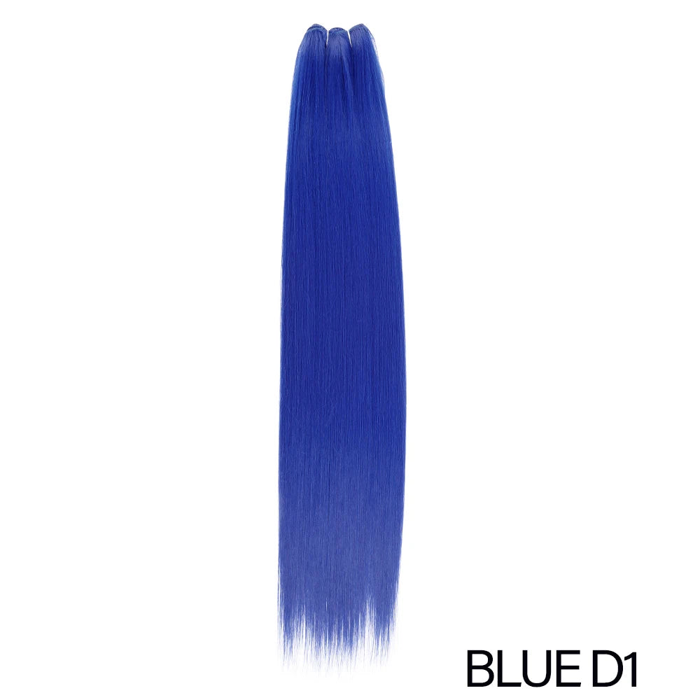 Bone Straight Hair Bundles – Synthetic Yaki Straight Extensions, Full-End Long Ponytail Weaving for Women
