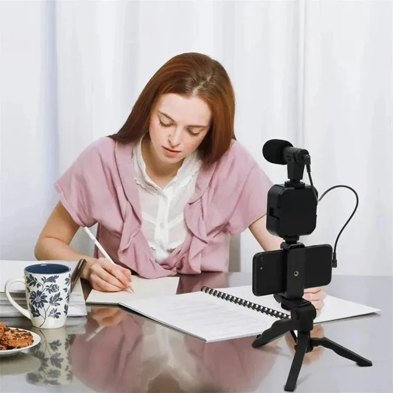 Phone Vlogging Kit with Tripod, LED Light & Mic β Starter Pack for TikTok, YouTube, Live Streaming & Content Creation