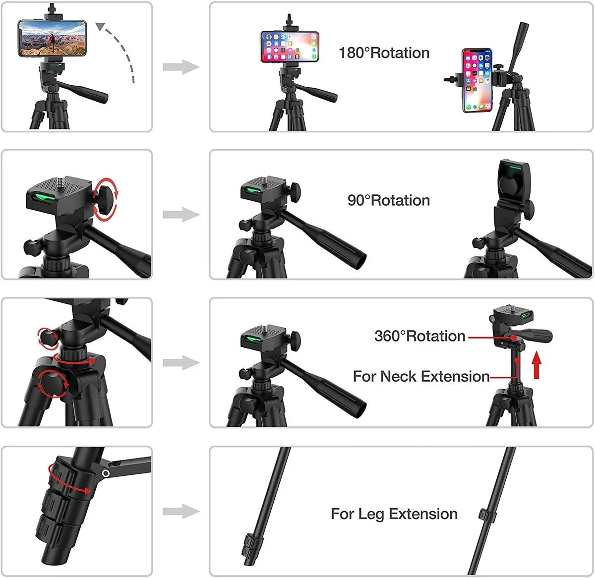 Tripod for Phone & Camera – Video Recording, Bluetooth Remote, Universal Camera & Smartphone Holder for Photography & Vlogging