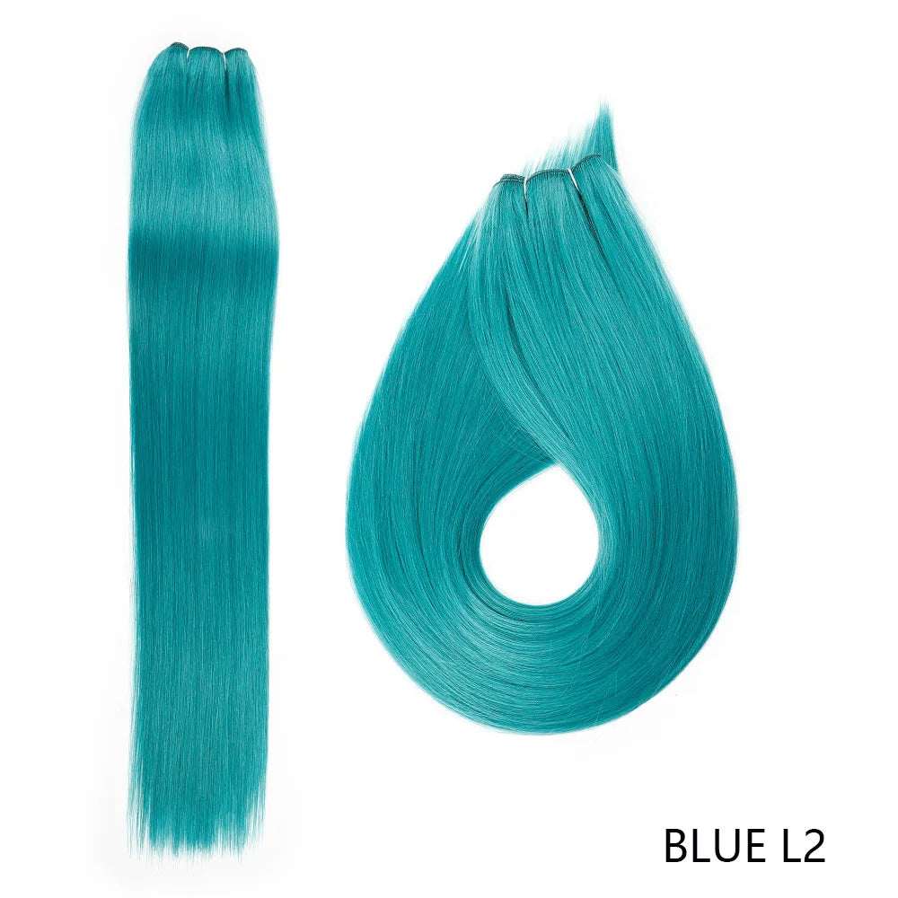 Bone Straight Hair Bundles – Synthetic Yaki Straight Extensions, Full-End Long Ponytail Weaving for Women